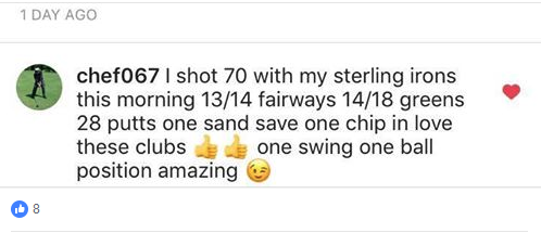 Congrats on a beautiful round of golf with your Sterling Irons