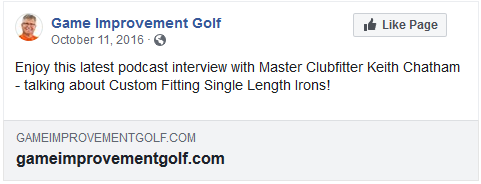 Enjoy this latest podcast interview with Master Clubfitter Keith Chatham - talking about Custom Fitting Single Length Irons!